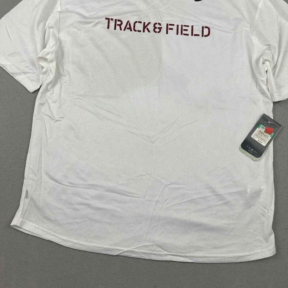 Nike Shirt Men Extra Large White Track & Field Dri-Fit Mesh Star Logo Running *